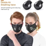 Reusable Washable Windproof Dust Mask with Breathing Valve and 5 Filter Chips for (New)