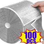 10 100 Steel Wire Rags Cloth Home Kitchen Pot Pan Dishwashing Double sided Dishcloth Cleaning (New)