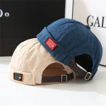 Unisex Corduroy Solid Color Brimless Caps for Men Women Streetwear Hip Hop Hats (New)