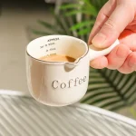 3oz 90ml Espresso Coffee Ceramic Small Milk Cup Wth Scale Coffee Measuring Cup Extraction (New)