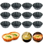 12 Pan Mold Tart Quiche Flan Cake Non stick Pie Pizza Mold Cuake Egg (New)