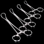 1 Dental Surgical Tweezers Cloth Towel Clamp Forceps 9 11 14 16cm Pointed Napkin Pliers Stainless (New)