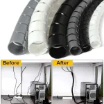2 1M 16 10 mm Flexible Spiral Cable Wire Protector Cable Organizer Computer Cord Protective (New)