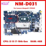 NM D031 Notebook Mainboard For Lenovo Ideapad 3 15IIL05 Laptop Motherboard With I3 I5 I7 10th (New)