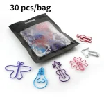 30 bag Colorful Creative Office Supplies Decorative Bookmarks Memo Bookmark Paper Clips Paperclip (New)