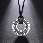 Vintage Nordic Rune Necklaces for Men Stainless Steel Norse Runes Viking Jewerly Pagan (New)
