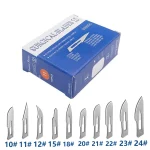 100 BOX Sterile Surgical Scalpel Blades, Carbon Steel   for Dental Procedures, Sculpting, Beauty, (New)