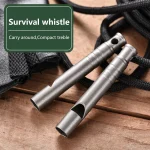 Titanium Emergency Whistle with Lanyard Ultralight Safety Survival Whistle for Camping Hiking Outdoor (New)