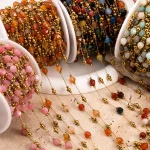 0.5 Meter 1 Meter Stainless Steel Irregular Stone Beaded Chain for DIY Boho (New)