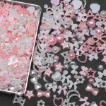 1 Box Nail accessories 3d Nail Charm Resin Love Bow Pentagram Nail Accessories (New)