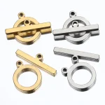 5 Sets of Stainless Steel Gold Flat OT Toggle Clasp DIY Jewelry Making (New)