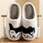 Women Winter Home Warm Slippers Indoor Cute Cartoon Cat Soft Sole Exquisite Bedroom (New)