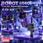 MECHANIC ROBOT 6560T-B11 Trinocular Stereo Industrial Microscope 6.5-60X Continuous Zoom (New)