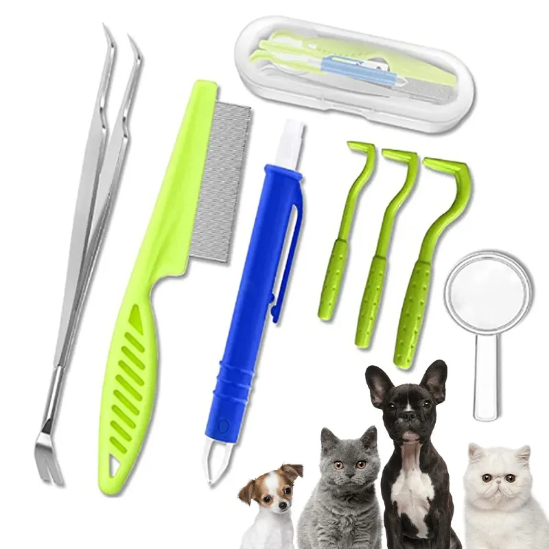 S041cdd47b9cc412b98577ce0f67e06cfk Pet Tick Removal Kit Easy To Use Flea Get Rid of Hook Tweezers (New) - Image 1