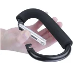 Outdoor Climbing Buckle Sponge Handle Baby Stroller Hook Aluminum Alloy D type Spring Buckle (New)