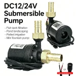 Ultra Quiet Water Pump Mini DC12V 24V Brushless Motor Submersible Aquarium Water Pump Adapter (New)