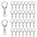 20 Sets Quick Release Hook C Shape Keychain Accessories 20 Keychains and 20 Small (New)