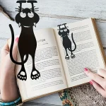 Creative hollowed out black cat bookmarks, suitable for office, home and school supplies (New)