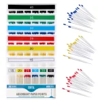 100 200 Sterile Dental Absorbent Paper Points Taper 38752 Pure Cotton Fiber Tips for (New)