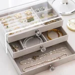 High Capacity Flannel Jewelry Box Drawer (3 Layer) â€“ Perfect for Storing Earrings, Necklaces & (New)