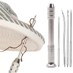 Leather Sewing Needles Kit, Set Contains Silver Leather Sewing Awl, 4 Piece Needle (New)