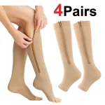 Zipper 4Compression Socks for Varicose Support Outdoor Running Fitness Hiking Anti Fatigue Medical Care (New)