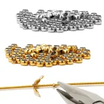 200 100 Stainless Steel Ball Stopper Crimp End Beads Positioning Spacer Beads for (New)