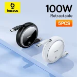 Baseus 2 5 Retractable 100W USB C Cable For iPhone 16 15 ProMax Fast (New)