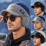 Winter Thermal Knitted Baseball Cap Thickened Ear Protection Warm Hat Windproof Men Women (New)