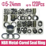 120 100 Bonded Sealing Ring Kit Metal Rubber Drain Screw Plumbing Gasket Oil Resistant (New)