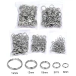 100 Stainless Steel 6 8 10 12 15mm Open Jump Rings Double Loops Split Rings Chain Connectors (New)