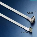 76HD White USB To Type C Flat Charging Cable 90 (New)