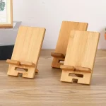 Desktop Bamboo Phone Holder Practical Wooden Smartphone Charging Stand Creative Lazy Multi functional Stand (New)