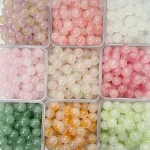 8mm 50 Sweet Style Dual Color Glass Loose Beads For Handmade DIY Bracelet Necklace (New)