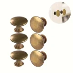 6 piece brass round antique brass kitchen cabinet knob cabinet door handle drawer handle (New)