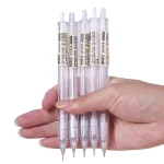 5  Set Mechanical Pencil White Simple Automatic Pen 0.5 0.7mm for Students School Supplies (New)