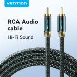 Vention Hi-Fi Coaxial Audio Cable 4N Silver-Plated Cotton Braided RCA (New)