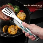Stainless Steel Food Tongs Household Kitchen Thickened Heat resistant Steak Tongs Food Buffet Barbecue (New)