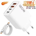 4 Ports 120W Charger USB C PD Quick Charge 3 Type C USB (New)