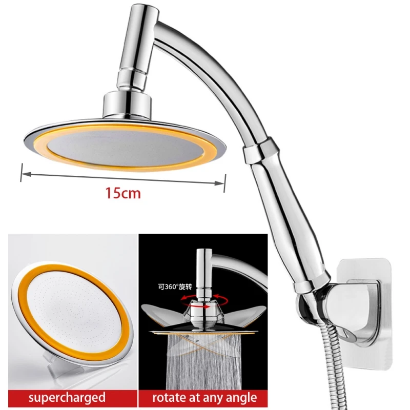 S098a89de641641b48bb7e097f9621421y 6 Inch High Pressure 360 Degrees Rotation Large Round Big Rainfall Sprayer Bathroom (New) - Image 1