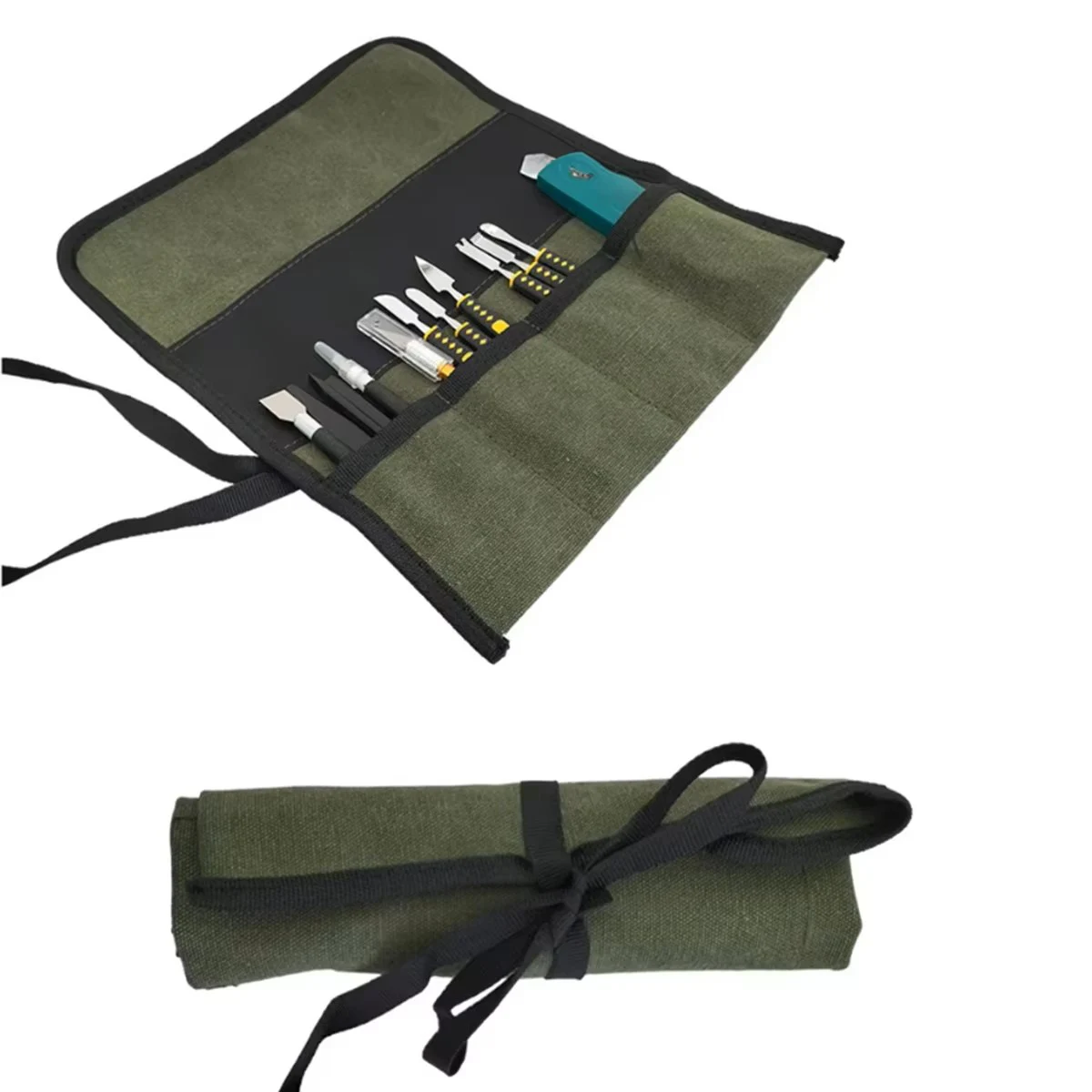 S09e2a0d3705045e4a5067fe8d3e36f16L Multiple Pocket Multi Purpose Roll Up Tool Bag Oxford Cloth Wrench Pouch Screwdrivers Drills (New) - Image 1
