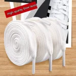 1 pair Classic Shoelace White Black Flat Shoelaces High quality Shoe laces for Sneakers (New)
