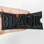 Chic Black Embroidered Iron On Patch: Easy Fabric Repair & Fashionable Decoration, Quick to (New)