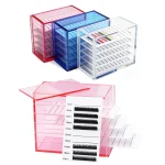 7 15mm FALSE Eyelashes Storage Box 5 Layers Acrylic Pallet Lash Holder RED BLUE WHITE Lash (New)