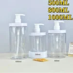 1 500ml 1000ml Wide Mouth Plastic Pump Bottle Dispenser Travel Shower Soap Empty Refillable Bottle (New)