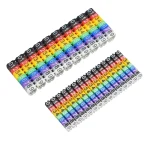 100  Cable Markers Colourful C Type Marker Number Tag Label For 2 3mm Wire (New)