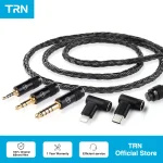 TRN T2 Pro16 Core Earphones Silver Plated HIFI Upgrade Cable 2.5 5 pin 3.5 4.4 Type C (New)