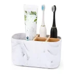 Toothbrush Holder For Electric Brushes Bathroom Counter Organizer With 5 Slots Bamboo For (New)