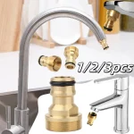 1 3 Kitchen Universal Faucet Adapter Brass Faucet Connector Mixer Hose Adaptor Basin Fitting (New)
