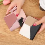 Fashion Womens Wallet Zipper Coin Purse Lady Short Clutch Purse Handbag Patchwork Leather (New)